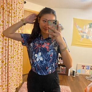 women’s puma short sleeve tropical golf polo